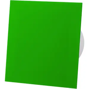 AirRoxy Green Acrylic Glass Front Panel 100mm Timer Extractor Fan for Wall Ceiling Ventilation