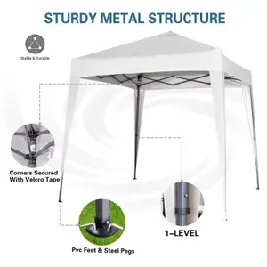 MCC Direct 2X2 Pop up White Gazebo with Sides