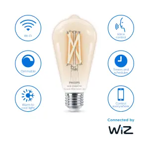 Philips WiZ E27 60W LED Cool white & warm white ST64 Dimmable Light bulb