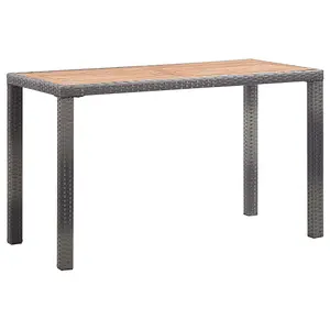 Berkfield Garden Table Anthracite and Brown 123x60x74 cm Solid Acacia Wood