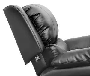 Madison Bonded Leather Recliner Armchair Sofa Home Lounge Chair Reclining Gaming (Black)