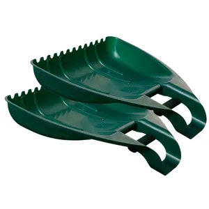 Garden Leaf Grabber Scoops  Large Heavy Duty Green Debris Scoops With Handles