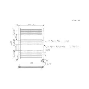 Right Radiators Prefilled Thermostatic Electric Heated Towel Rail Straight Ladder Warmer Rads - Anthracite 600x500 mm