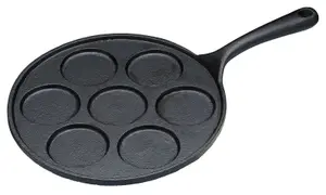 KitchenCraft Pancake Pan 7 Flat Hole Blinis Non-Stick Mini Pan Crepe Maker