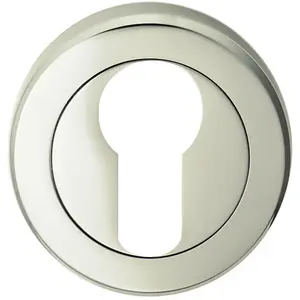 51mm Euro Profile Escutcheon Chamfered Edge Concealed Fix Polished Nickel