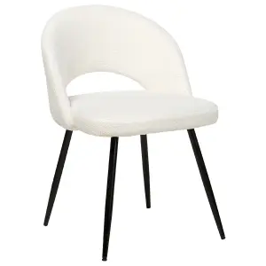 Set of 2 Dining Chairs ONAGA Boucle White