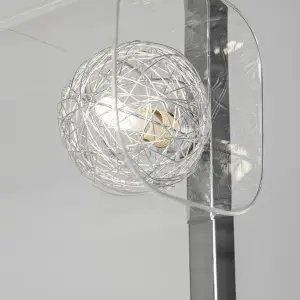 Litecraft Verona Chrome 3 Light Wire Globe Floor Lamp