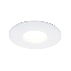 ValueLights Downlight IP65 White Ceiling Light Fitting 6 Pack With Cool White Bulbs