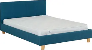 Prado 4ft6 Double Bed Frame in Blue Fabric