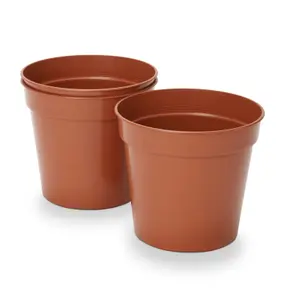 Verve Lei Terracotta Plastic Grow pot (Dia) 15cm, (H)15cm, 1.68L