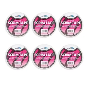 Bond-It Scrim Tape 48mm x 90m - Fiberglass mesh for strength - Pack of 6