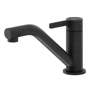 GoodHome Kawa Black Graphite effect Kitchen Top lever Tap