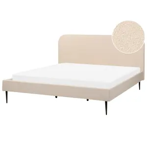 Boucle EU Super King Size Bed Beige FLAYAT