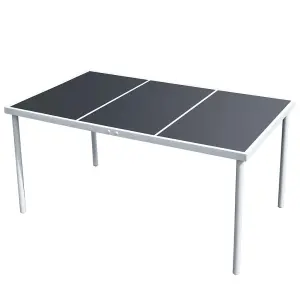 Berkfield Garden Table 150x90x74 cm Black Steel