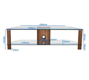 Century TV-Stand Light Oak/Glass ADCE1500-LO