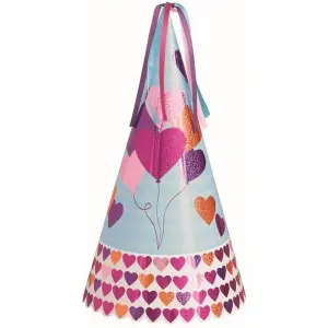 Unique Party Foil Hearts Party Hat Multicoloured (One Size)