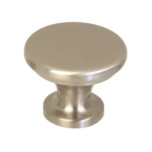 Satin Zinc alloy Nickel effect Round Cabinet Knob (Dia)37.1mm