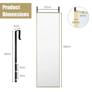 Costway Full-length Over the Door Mirror Hanging or Wall-mounted Dressing Mirror