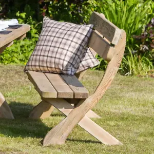 Zest Harriet Wooden Garden Park Bench Seat Chair 3 Seater Curved 1.6m