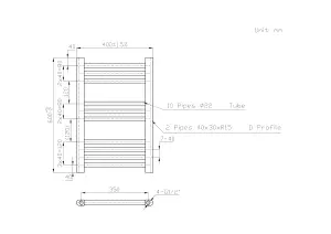 Right Radiators 600x400 mm Straight Heated Towel Rail Radiator Bathroom Ladder Warmer Chrome