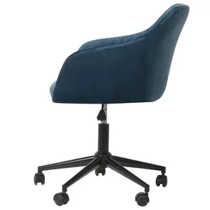 Desk Chair Velvet Navy Blue VENICE