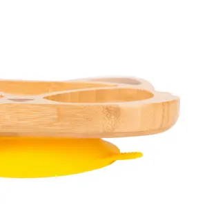 Tiny Dining - Children's Bamboo Suction Fox Plate - Yellow