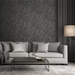 Muriva BLACK MARBLE Metallic & glitter effect Patterned WALLPAPER