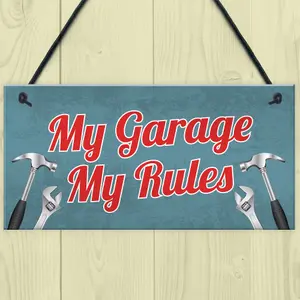 Red Ocean Garage Sign Man Cave Sign Shed Door Wall Hanging Plaque Gifts For Dad Grandad