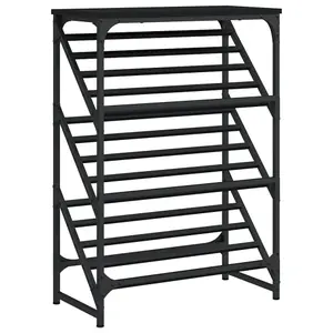 Shoe Rack Black 60x30x85 cm Engineered Wood