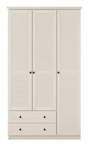 VOLET XL 3 Door 2 Drawer White Wardrobe