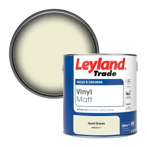 Leyland Trade Vinyl Matt Walls & Ceilings Emulsion Paint Good Graces (PPG1211-1) 2.5L