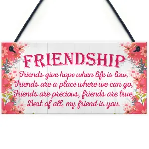 Red Ocean My Friend Is You Friendship Best Friends Love Gift Hanging Plaque Home Present Sign