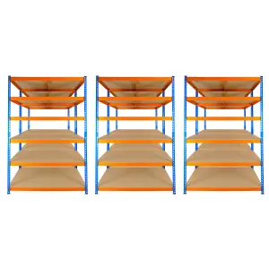 6 Bays of 4 Tier Extra Heavy Duty Storage Racking 1800h x 1200w x 600d mm 300kg