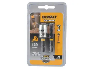 Dewalt DT70537T-QZ Impact Torsion Bits TX0 x 50mm x2 & Magnetic Screwlock Sleeve