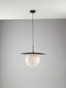 Luminosa Chaplin Globe Ceiling Pendant, Black, E27