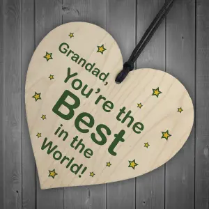 Best Grandad Gifts Wood Heart Fathers Day Birthday Gift For Grandparent Keepsake