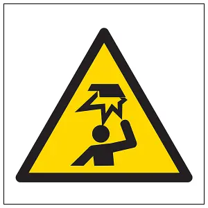 Warning Mind Your Head Logo Safety Sign Rigid Plastic 200x200mm (x3)