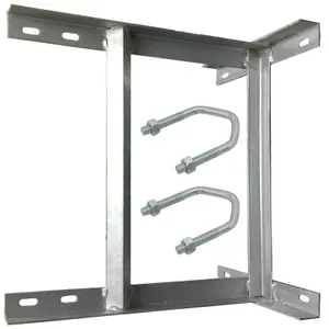 18" x 18" Galvanised TV Aerial Wall Mounting Bracket & V Bolts Pole Mast Install