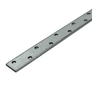 Pack of 4 - Heavy Duty 4mm Thick Galvanised Metal Flat Plate - Jointing Mending Plate - Flat Metal Bracket - Restraint Strap 300mm