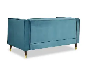 Thomas Velvet Fabric 2 Seater Sofa, Blue