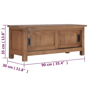 Berkfield TV Cabinet 90x30x35 cm Solid Teak Wood