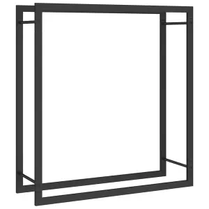 Berkfield Firewood Rack Matt Black 80x28x86 cm Steel