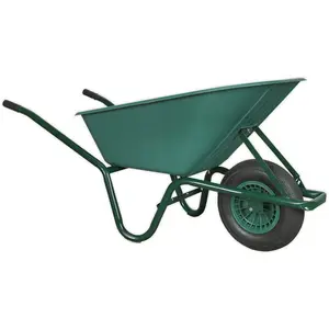 Heavy Duty Plastic Wheelbarrow - 85 Litre Capacity - Tubular Steel Frame