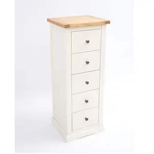 Castelli 5 Drawer Narrow Chest of Drawers Brass Knob