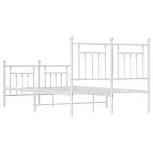 Berkfield Metal Bed Frame with Headboard and Footboard White 120x200 cm