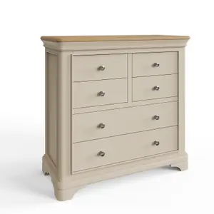 6 Drawer Solid Oak Putty Chest Of Drawers Ready Assembled