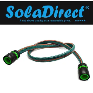 Garden Hose Pipe, Outdoor Tap to Reel Connection Set, 4 Layer Non-Toxic 1/2" Hose (Green, 1.5 m / 4.92 ft + 2 Quick Connectors)