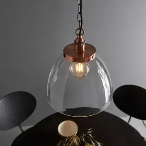 Luminosa Hansen Grand Dome Ceiling Pendant Aged Copper