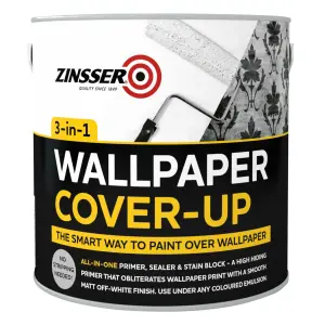 Zinsser 3-in-1 Off white Wallpaper Matt Cover-up paint, 2.5L