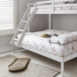 Kent Triple Bunk Bed with Single and Double Bed in Classic White